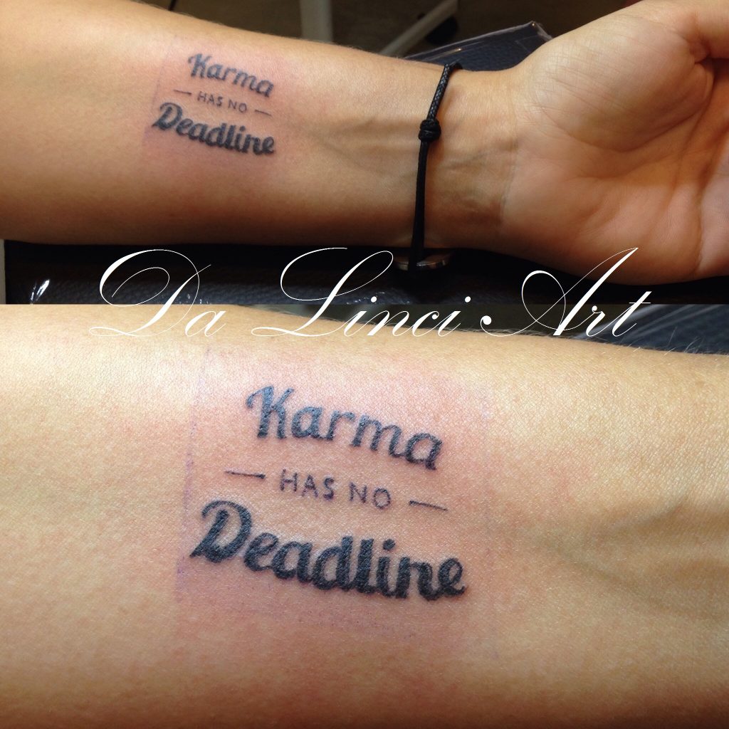 #tattoo #tattoos #karma #writingtattoo #karmahasnodeadline #tattooshop #dalinciart #zwijndrecht