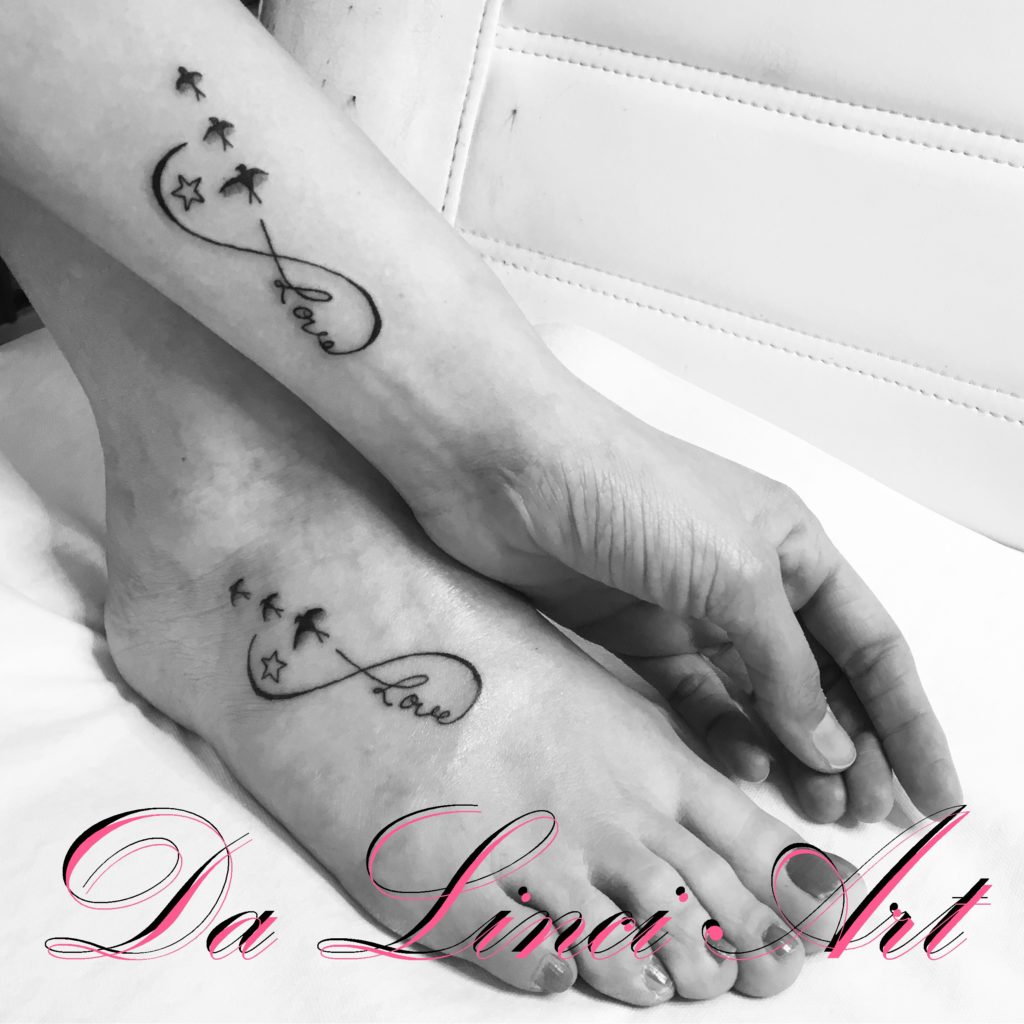 #tattoo #infinity #tattoos #infinitytattoo #star #startattoo #birds #birdstattoo #love #lovetattoo #lovetattoos #sisters #tattooshop #dalinciart #zwijndrecht